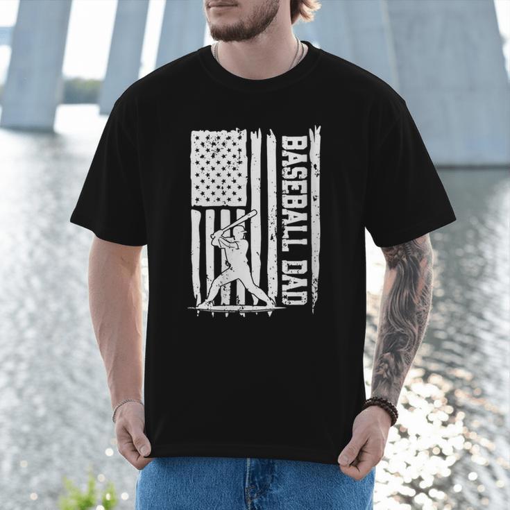 Retro Baseball Dad Us America Flag Fathers Day Men T-Shirt Retro Baseball Dad Us America Flag Fathers Day Men T-Shirt