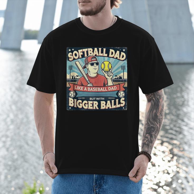Softball Dad Like a Baseball Dad Gift Men Men T-Shirt Softball Dad Like a Baseball Dad Gift Men Men T-Shirt