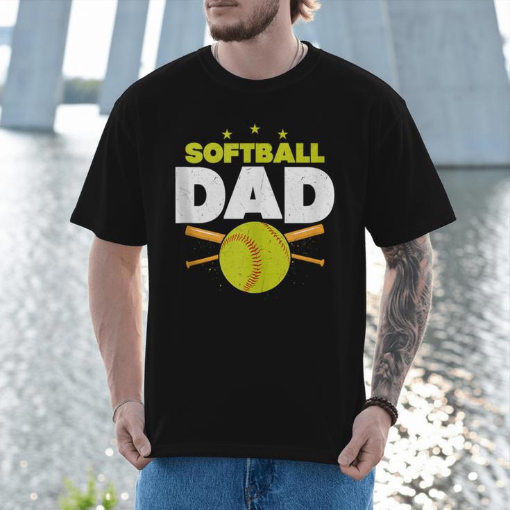 Softball Dad Just Like A Baseball Dad Player Men T-Shirt Softball Dad Just Like A Baseball Dad Player Men T-Shirt