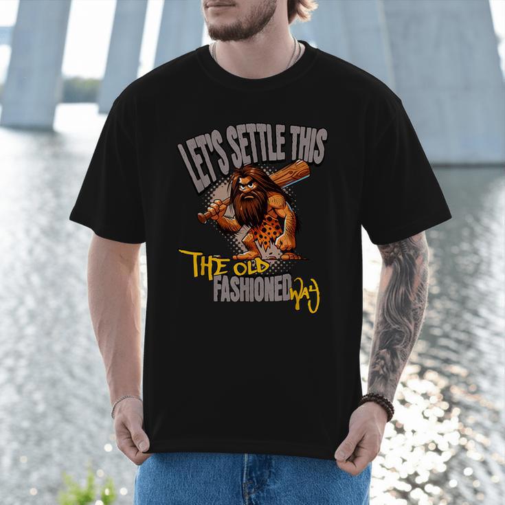 Stoneage Caveman Neolithic History Baseball Dad Father Men T-Shirt Stoneage Caveman Neolithic History Baseball Dad Father Men T-Shirt