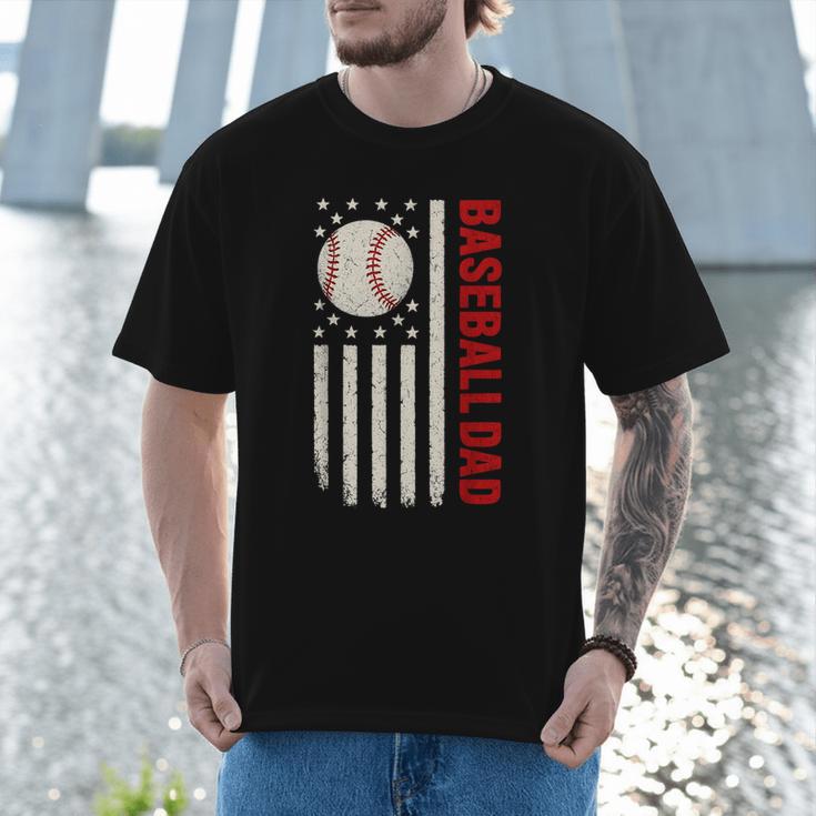 Vintage Baseball DAD American Flag Fathers Day 4th Of July Men T-Shirt Vintage Baseball DAD American Flag Fathers Day 4th Of July Men T-Shirt