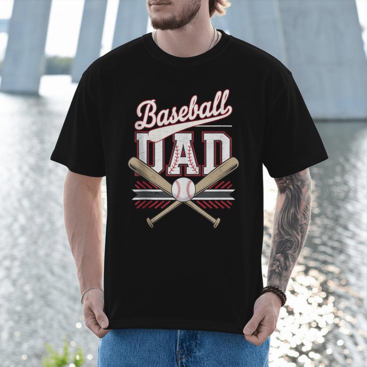 Vintage Baseball Dad Father's Day Husband Daddy Dad In Law Men T-Shirt