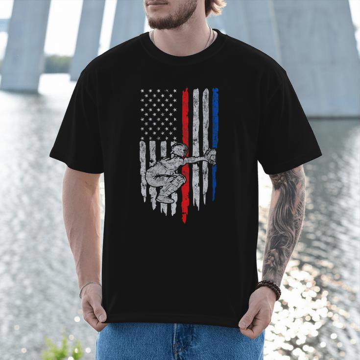 Vintage Baseball US Flag Tee Baseball Dad Player Coach Men T-Shirt Vintage Baseball US Flag Tee Baseball Dad Player Coach Men T-Shirt