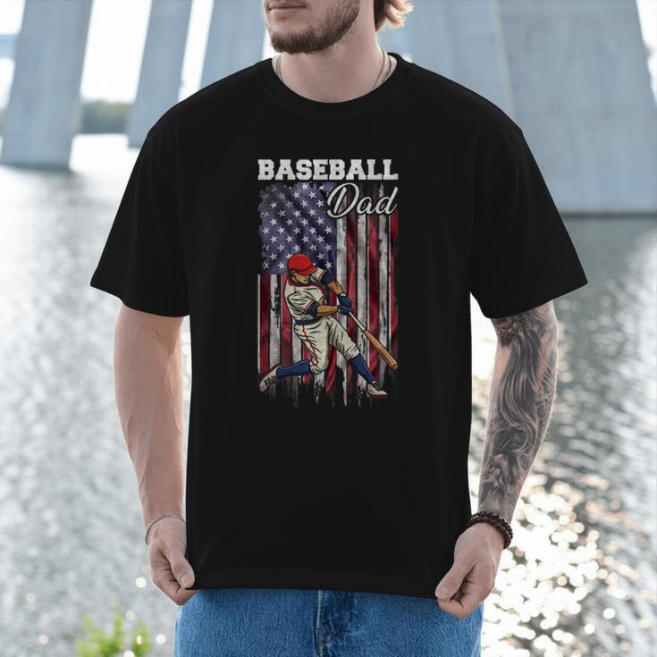 Vintage USA Flag Baseball Player Proud Baseball Dad Men T-Shirt Vintage USA Flag Baseball Player Proud Baseball Dad Men T-Shirt