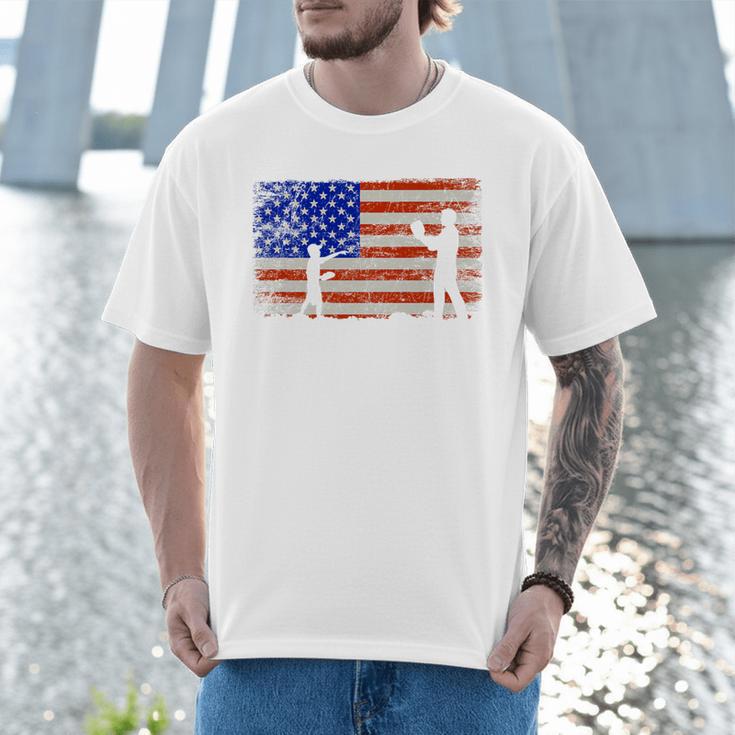 Baseball Coach Baseball Dad American Flag Premium Men T-Shirt Baseball Coach Baseball Dad American Flag Premium Men T-Shirt