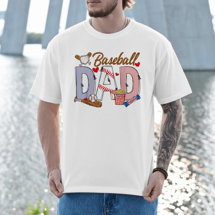 Baseball Dad Game Day Sport Lovers Baseball Fathers Day Men T-Shirt