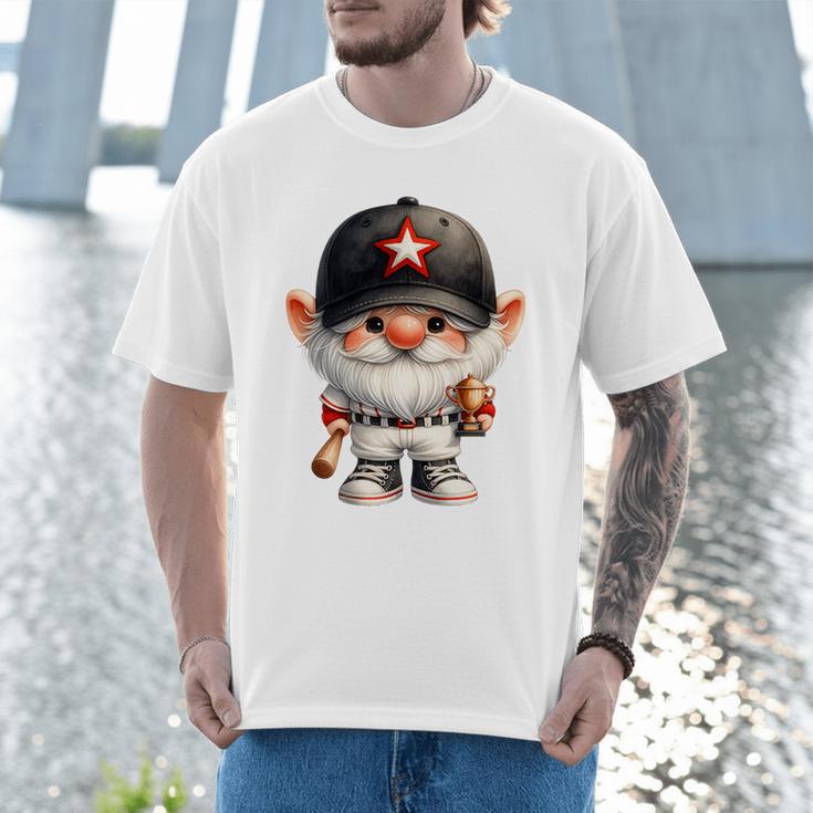 Baseball Dad Gnome For Baseball Lover With Winner Trophy Premium Tri-Blend Men T-Shirt