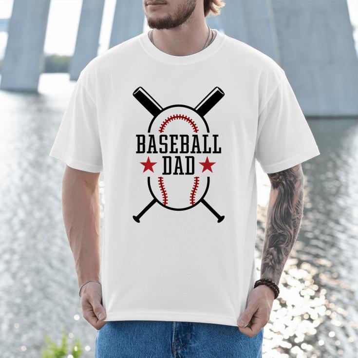 Baseball Dad Happy Fathers Day Wife Daughter Son Game Day Men T-Shirt Baseball Dad Happy Fathers Day Wife Daughter Son Game Day Men T-Shirt