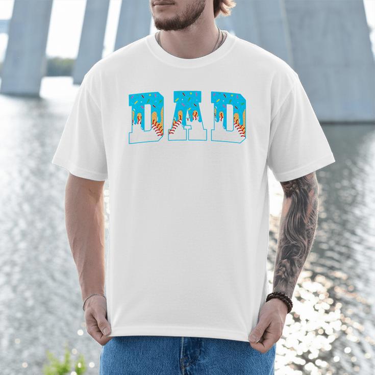 Baseball Dad Ice Cream Drip Happy Fathers Day Premium Men T-Shirt