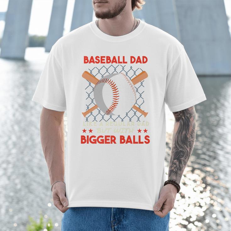 Baseball Dad Like a Regular Dad But With Bigger Balls Premium Men T-Shirt