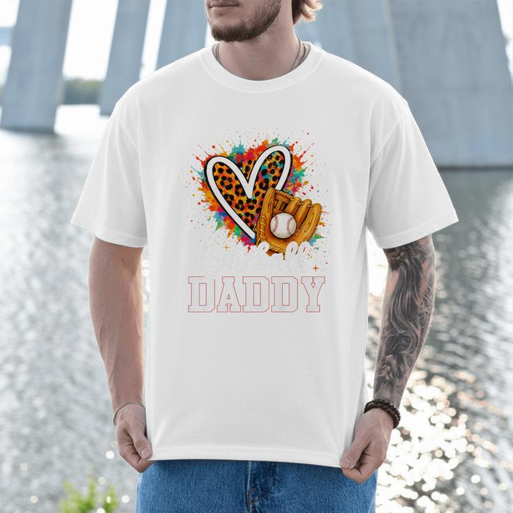 Baseball Daddy Leopard Heart Colorful Premium Men T-Shirt Baseball Daddy Leopard Heart Colorful Premium Men T-Shirt