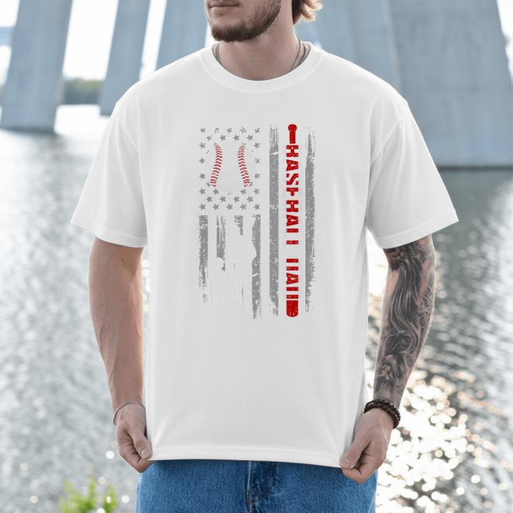 Father's Day USA Flag Patriotic Baseball Dad Premium Men T-Shirt Father's Day USA Flag Patriotic Baseball Dad Premium Men T-Shirt