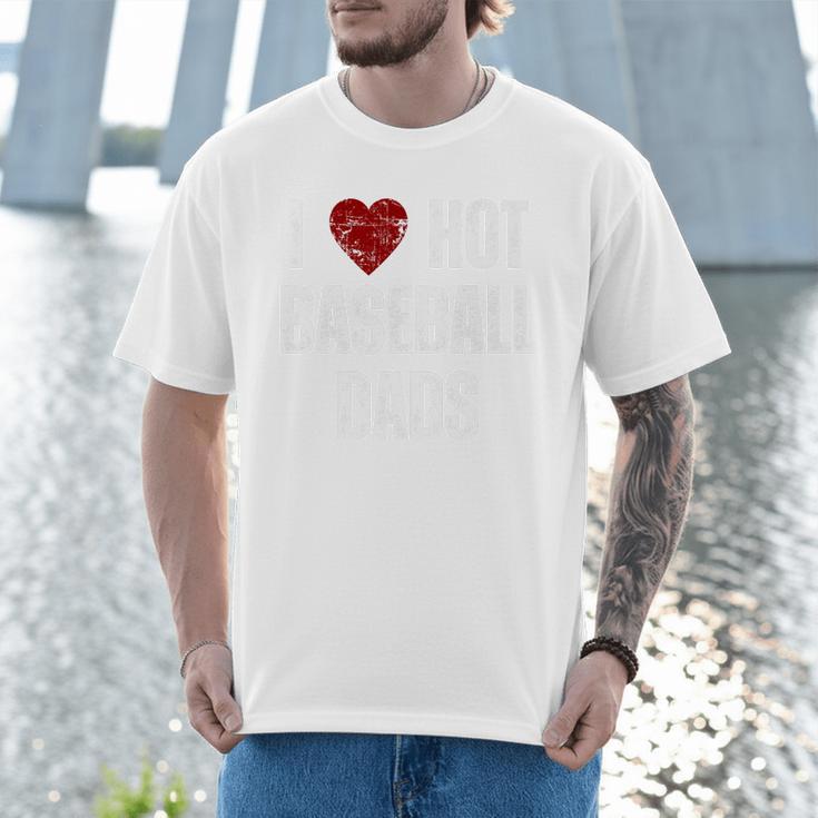 I Love Hot Baseball Dads Red Hearts Premium Men T-Shirt