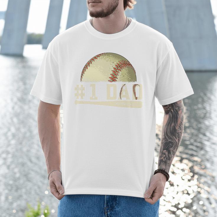 Number One Baseball Dad Fathers Day Baseball Player Dad Papa Premium Men T-Shirt Number One Baseball Dad Fathers Day Baseball Player Dad Papa Premium Men T-Shirt