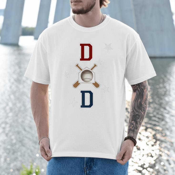 Patriotic Baseball Dad Father's Day Red Blue Star Premium Men T-Shirt Patriotic Baseball Dad Father's Day Red Blue Star Premium Men T-Shirt