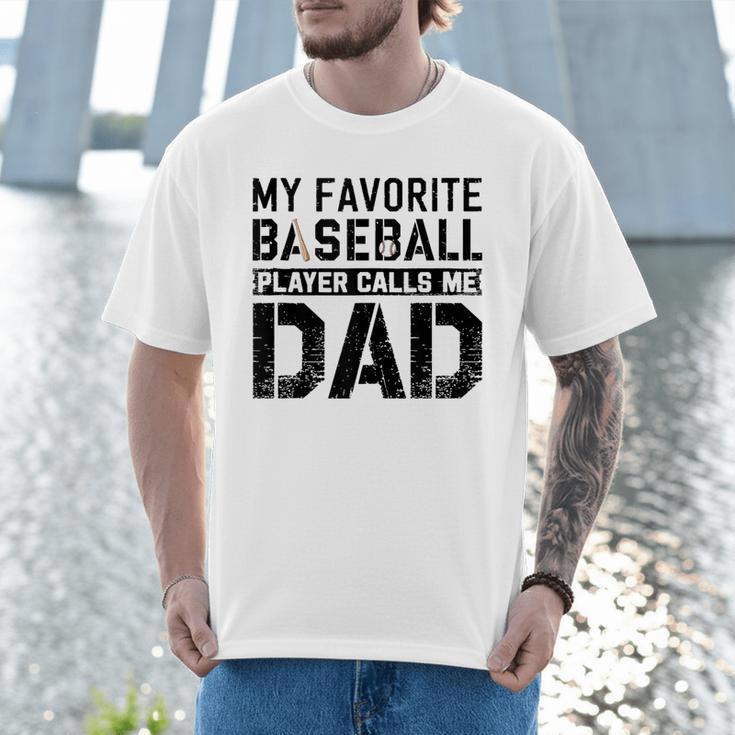 Retro Baseball Dad My Favorite Baseball Player Calls Me Dad Men T-Shirt Retro Baseball Dad My Favorite Baseball Player Calls Me Dad Men T-Shirt