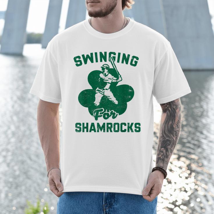 Shamrock Baseball Dad St Patricks Irish Ireland St Paddys Men T-Shirt