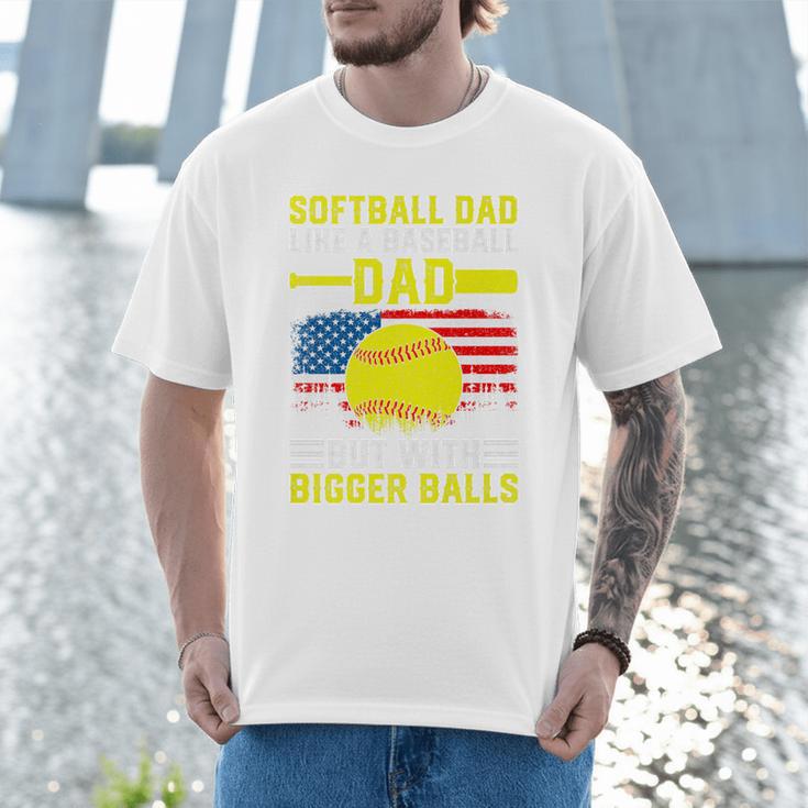 Softball Dad Like A Baseball Dad But Bigger Balls Back Premium Men T-Shirt Softball Dad Like A Baseball Dad But Bigger Balls Back Premium Men T-Shirt