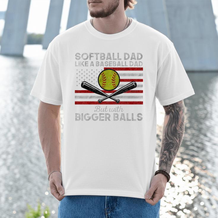 Softball Dad Like a Baseball Dad But Bigger Balls Father Day Premium Men T-Shirt Softball Dad Like a Baseball Dad But Bigger Balls Father Day Premium Men T-Shirt