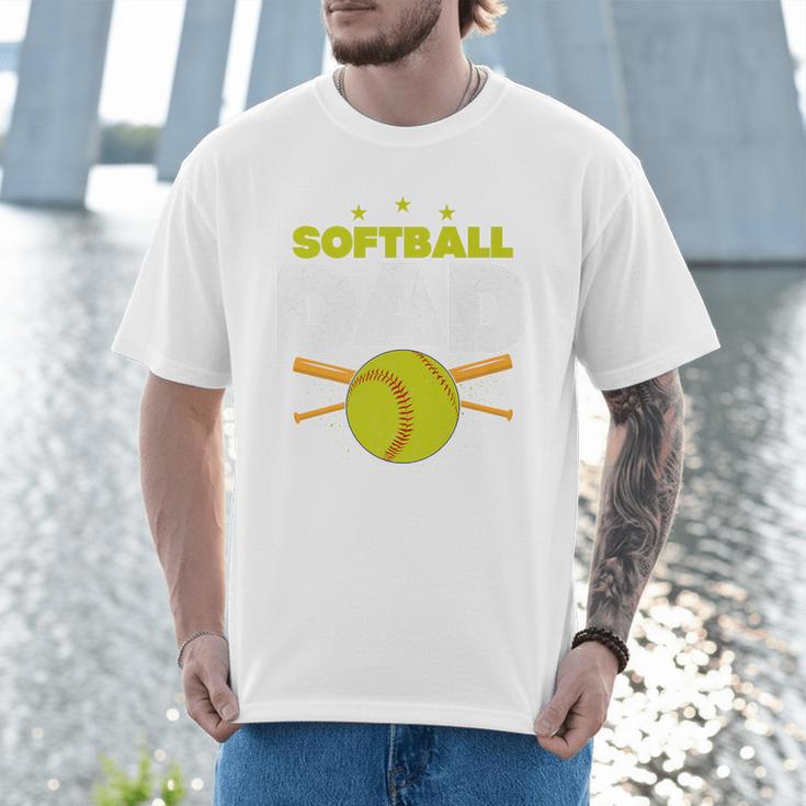 Softball Dad Just Like A Baseball Dad Player Premium Men T-Shirt