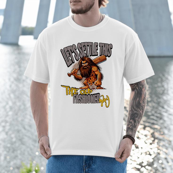 Stoneage Caveman Neolithic History Baseball Dad Father Premium Men T-Shirt Stoneage Caveman Neolithic History Baseball Dad Father Premium Men T-Shirt