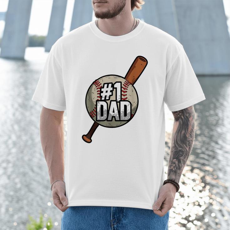 Vintage 1 Baseball Dad Daddy Father's Day Son And Daughter Men T-Shirt Vintage 1 Baseball Dad Daddy Father's Day Son And Daughter Men T-Shirt