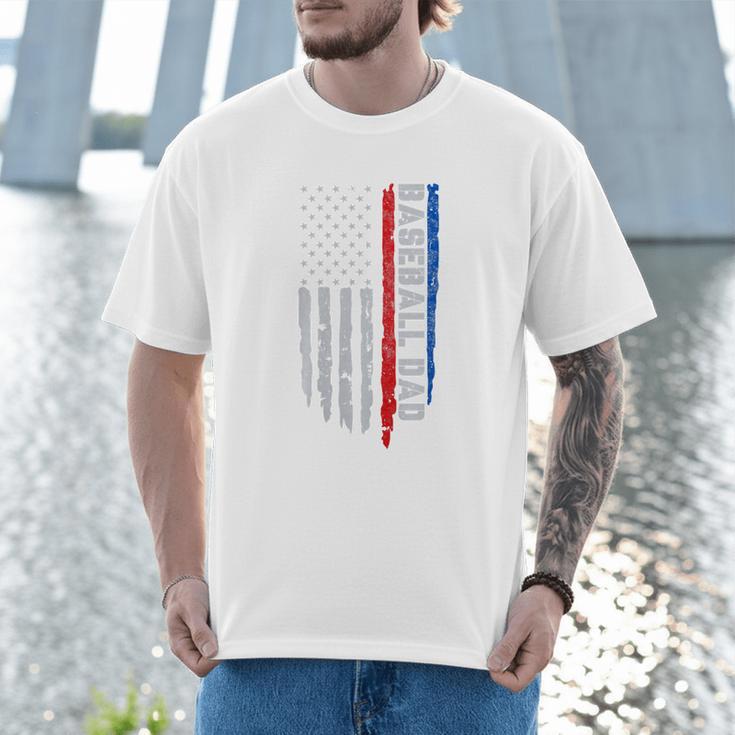 Vintage Baseball US Flag Tee Baseball Dad Player Coach Premium Tri-Blend Men T-Shirt