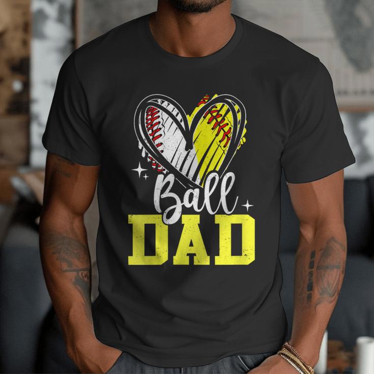 Ball Dad Softball Baseball Dad Fathers Day Men T-Shirt