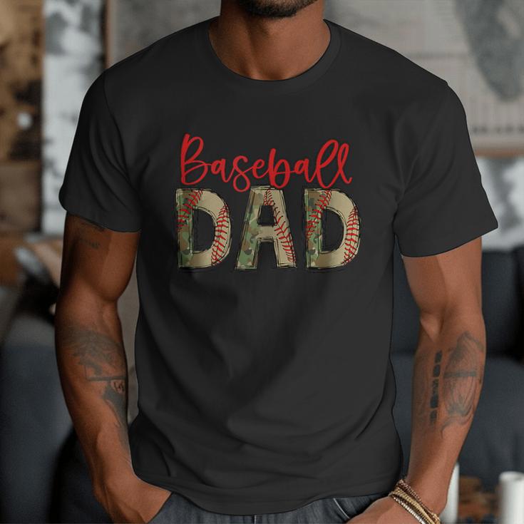 Baseball Dad Camouflage Camo Flag Military Father's Day Men T-Shirt Baseball Dad Camouflage Camo Flag Military Father's Day Men T-Shirt