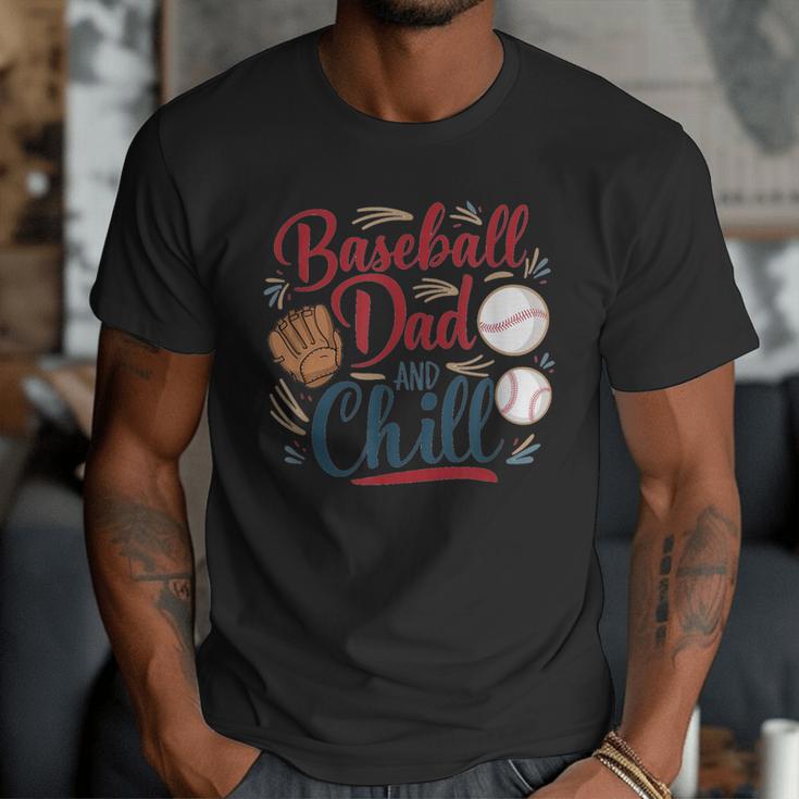 Baseball Dad And Chill Funny For Baseball Lovers Men T-Shirt