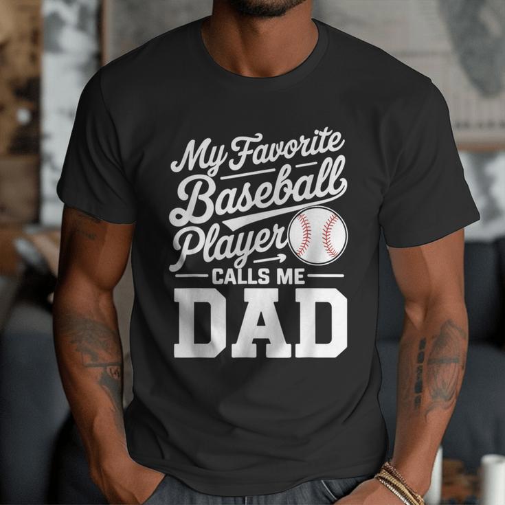 Baseball Dad My Favorite Baseball Player Calls Me Dad Men T-Shirt