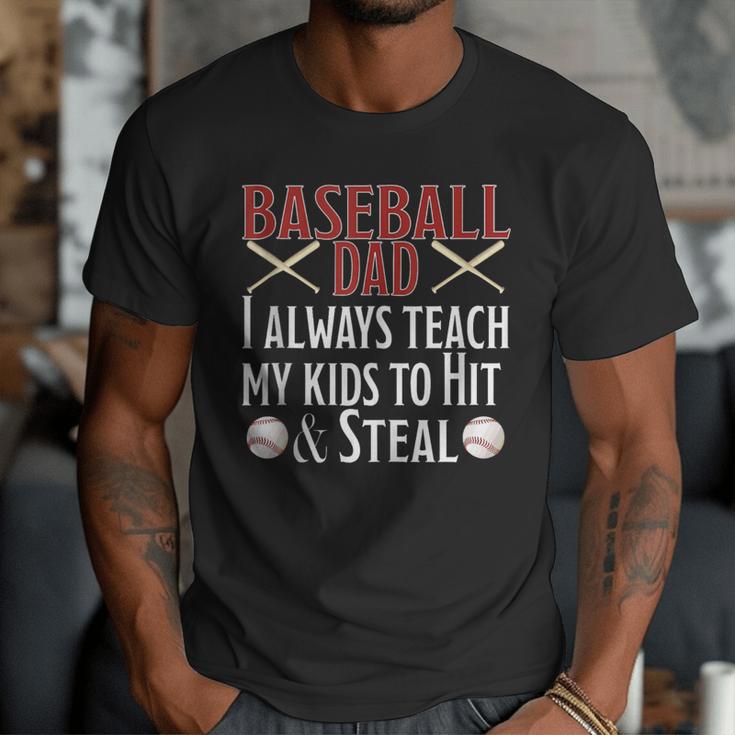 Baseball Dad Hit And Steal Ballpark Father Men T-Shirt Baseball Dad Hit And Steal Ballpark Father Men T-Shirt