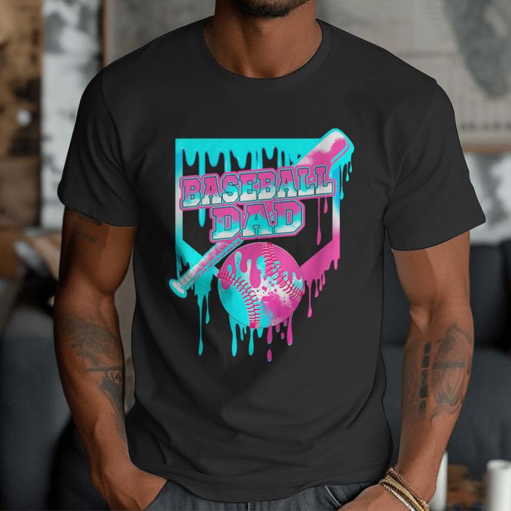 Baseball Dad Home Plate Ice Cream Drip Father's Day Men T-Shirt Baseball Dad Home Plate Ice Cream Drip Father's Day Men T-Shirt
