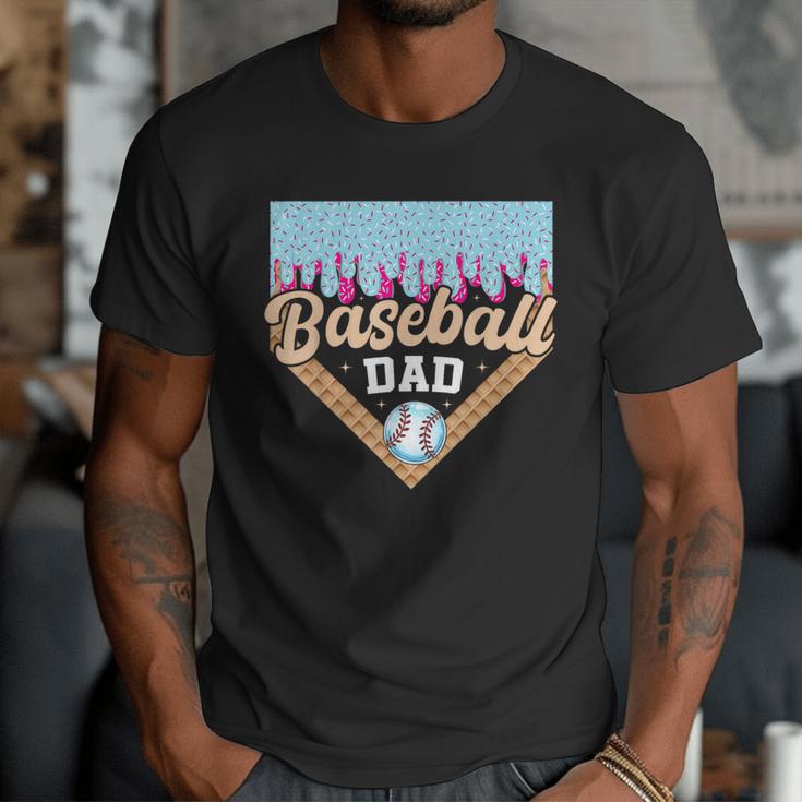 Baseball Dad Ice Cream Drip Fathers Day Men T-Shirt