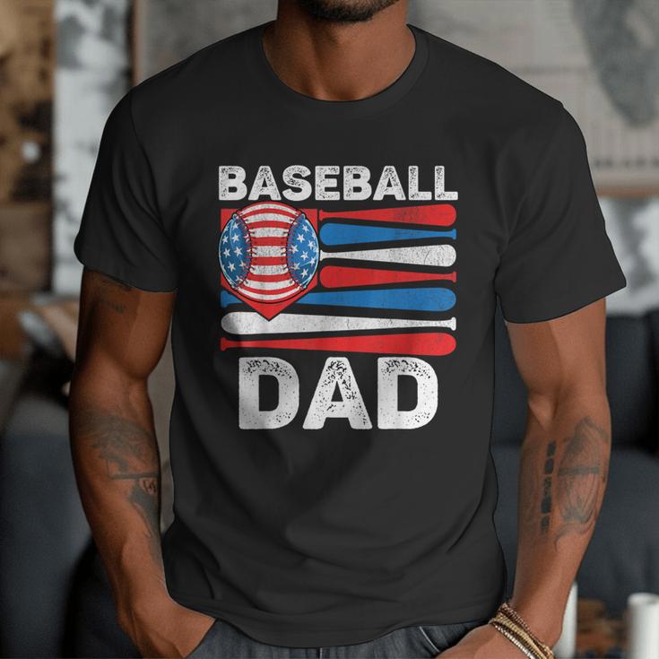 Baseball Dad For Men American Flag 4th Of July Fathers Day Men T-Shirt Baseball Dad For Men American Flag 4th Of July Fathers Day Men T-Shirt
