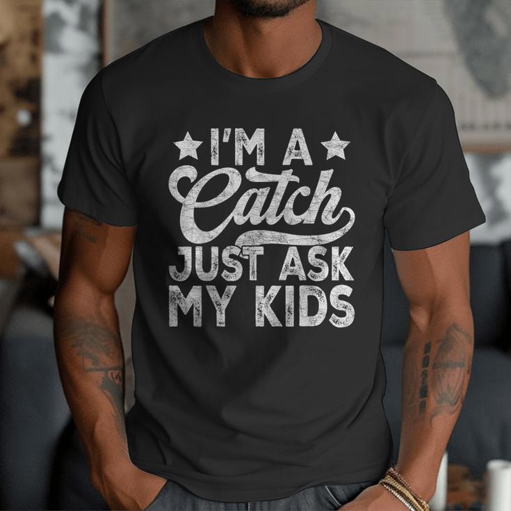 Baseball Dad For Men Vintage I'm A Catch Just Ask My Kids Men T-Shirt Baseball Dad For Men Vintage I'm A Catch Just Ask My Kids Men T-Shirt