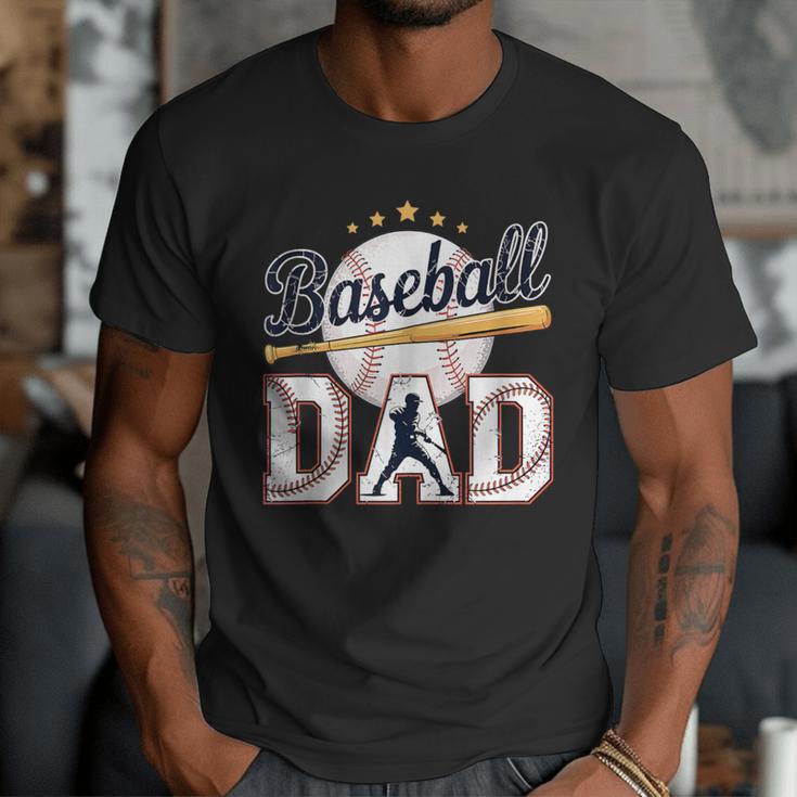 Baseball Dad Player Cool Retro Sports Fan Father's Day Men T-Shirt