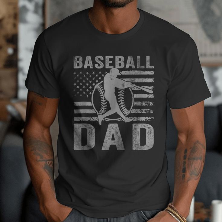 Baseball Dad USA American Flag Father's Day Men Men T-Shirt Baseball Dad USA American Flag Father's Day Men Men T-Shirt