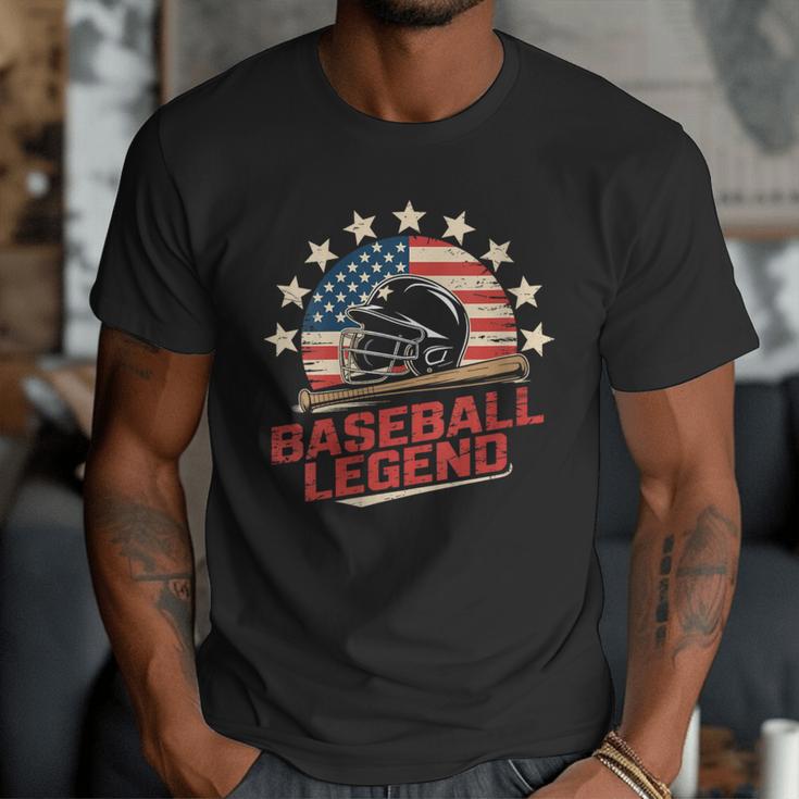 Baseball Dad USA Flag Men T-Shirt