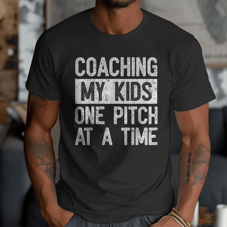 Baseball Dad Vintage Coaching My Kids One Pitch At A Time Men T-Shirt Baseball Dad Vintage Coaching My Kids One Pitch At A Time Men T-Shirt