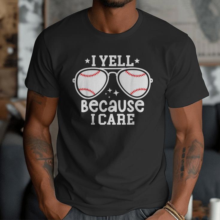 Baseball Dad I Yell Because I Care Baseball Dads Men T-Shirt Baseball Dad I Yell Because I Care Baseball Dads Men T-Shirt