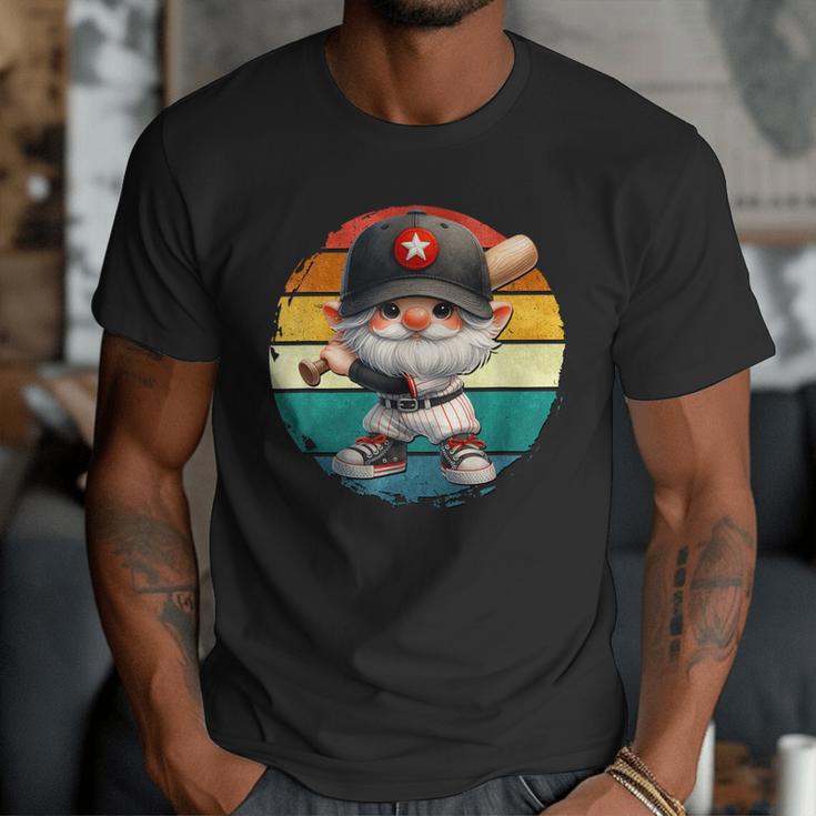 Baseball Grandpa Gnome On A Retro Sunset For Baseball Dad Men T-Shirt Baseball Grandpa Gnome On A Retro Sunset For Baseball Dad Men T-Shirt