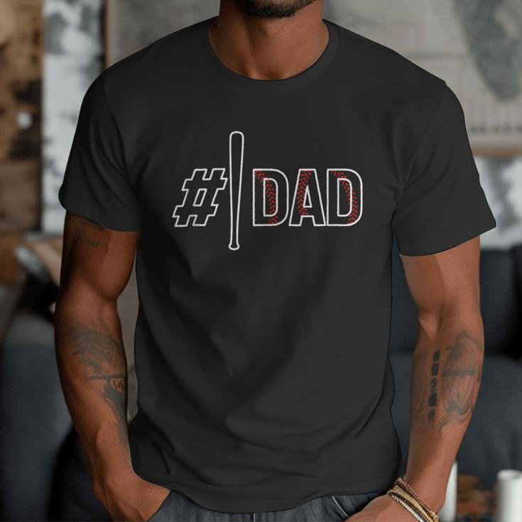 Baseball Player Dad Father's Day Number One Baseball Dad Men T-Shirt