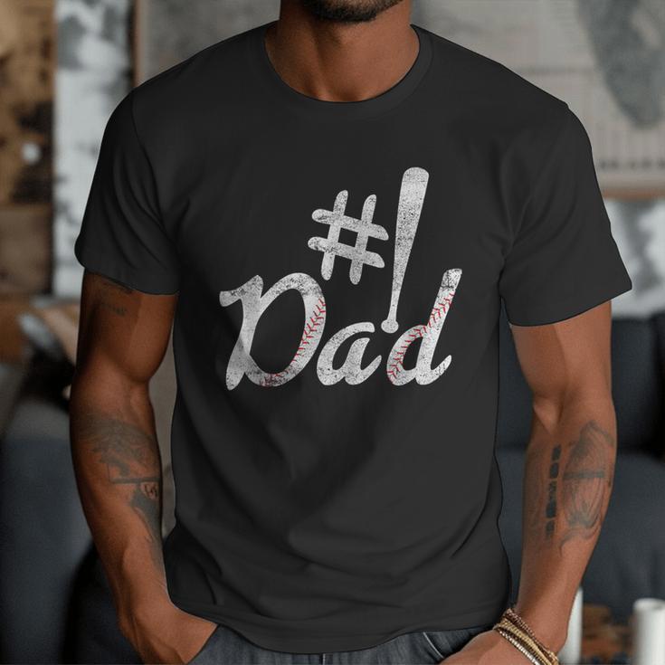 Baseball Player Dad Papa Fathers Day Number One Baseball Dad Men T-Shirt Baseball Player Dad Papa Fathers Day Number One Baseball Dad Men T-Shirt