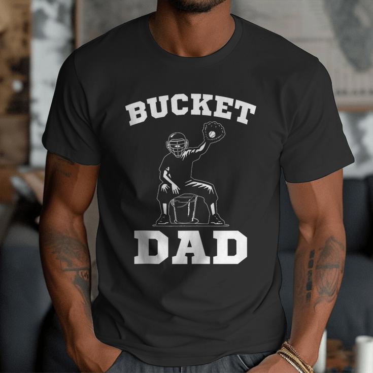 Bucket Dad Softball Dad Baseball Dad Catcher Men T-Shirt Bucket Dad Softball Dad Baseball Dad Catcher Men T-Shirt