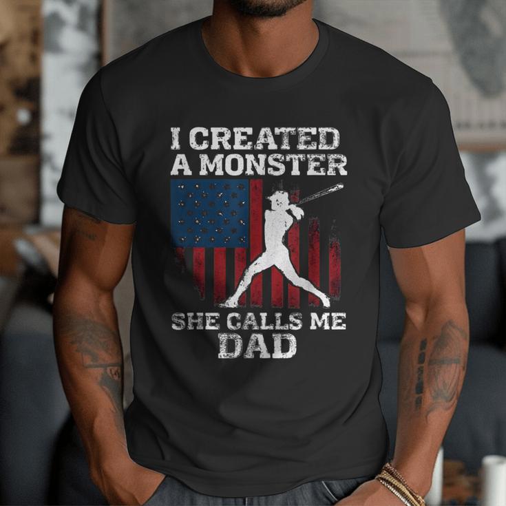 I Created Monster She Calls Me Dad Baseball Dad Men T-Shirt I Created Monster She Calls Me Dad Baseball Dad Men T-Shirt