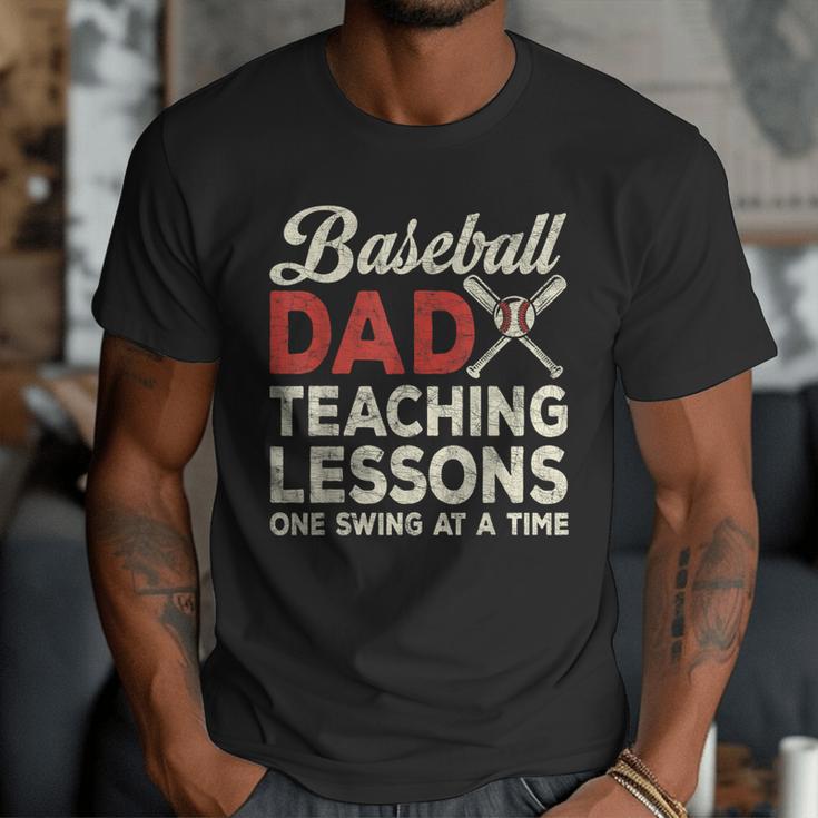 Dad Baseball Dad Teaching Lessons One Swing At A Time Men T-Shirt