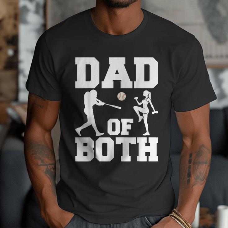 Dad Of Both Gymnastics Baseball Dad Men T-Shirt Dad Of Both Gymnastics Baseball Dad Men T-Shirt