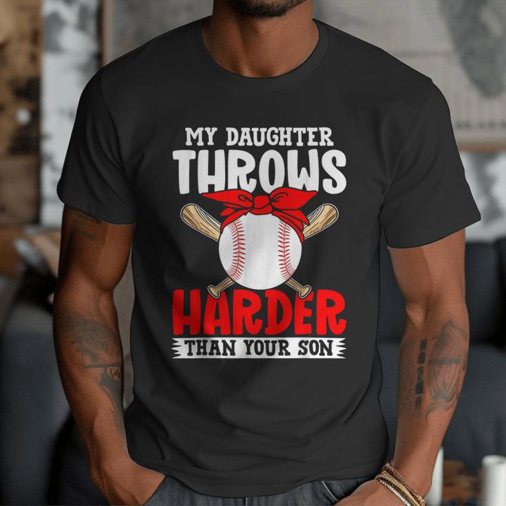 My Daughter Throws Harder Than Your Son Baseball Dads Men T-Shirt