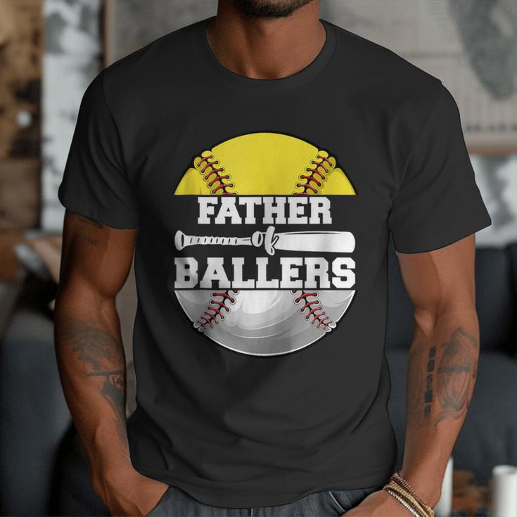 Father Of Ballers Softball Baseball Dad Men T-Shirt Father Of Ballers Softball Baseball Dad Men T-Shirt